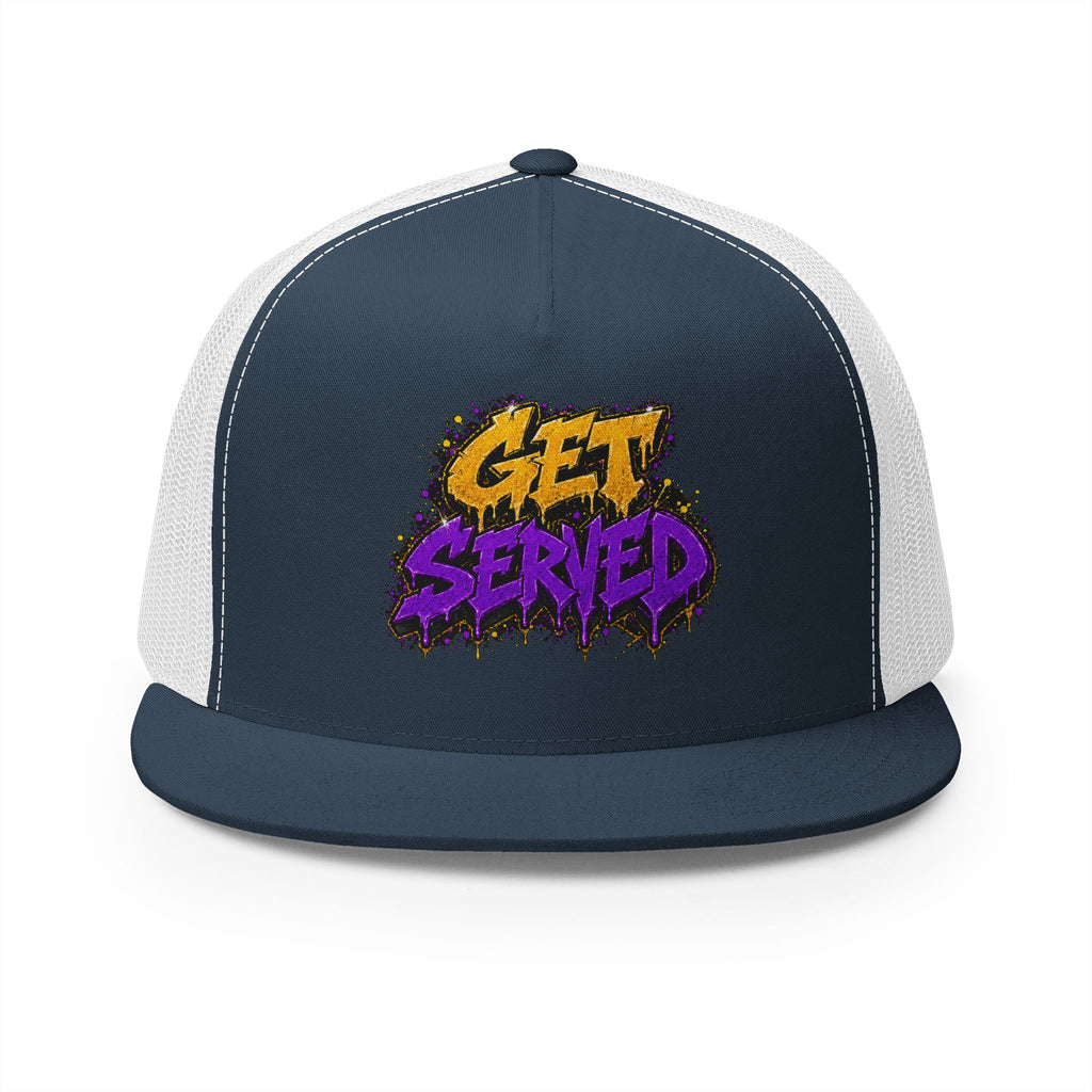 5 Panel Trucker Cap-GOLD/PURPLE GET SERVED-SCUMMIEBEARZ™