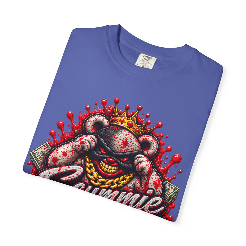 Unisex Garment-Dyed T-SHIRT-BLOOD MONEY GLOCK/MASK LOGO-SCUMMIEBEARZ™