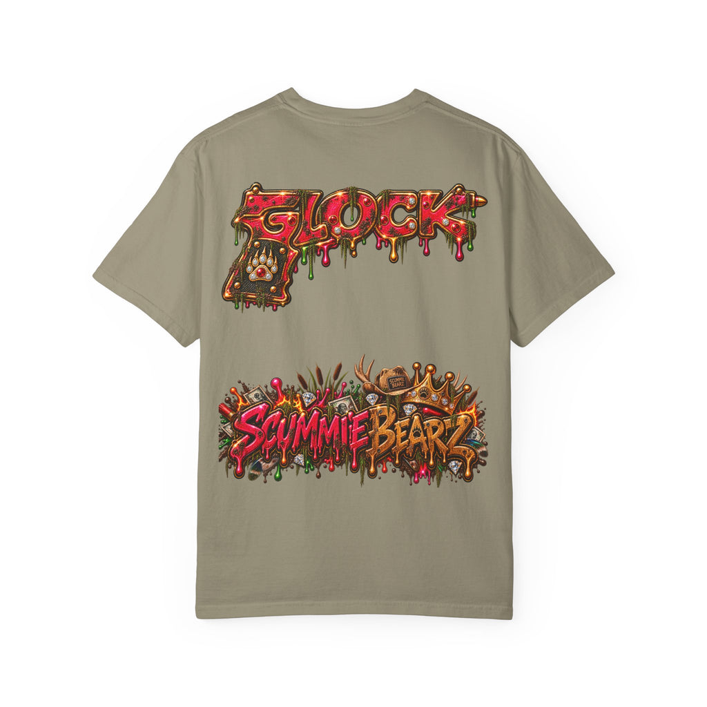 Unisex Garment-Dyed T-shirt-HILLBILLY cROWN MASK/GLOCK LOGO-SCUMMIEBEARZ™️
