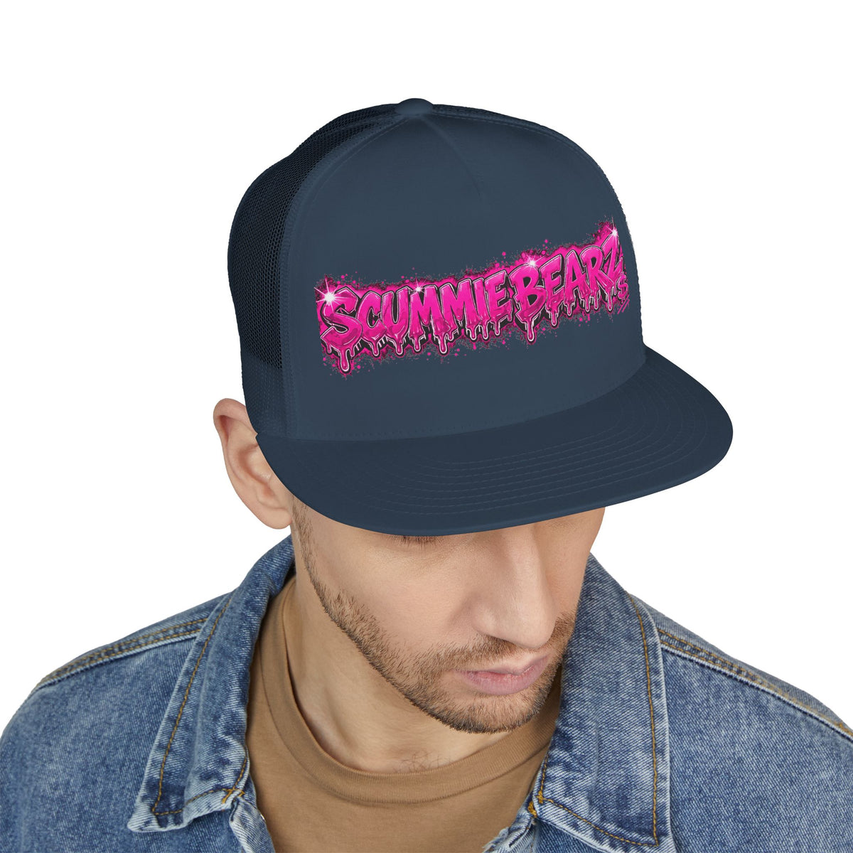 5 Panel Trucker Cap-PINK SCUMMIEBEARZ LOGO-SCUMMIEBEARZ™