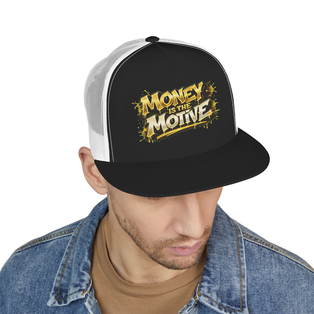 5 Panel Trucker Cap-GOLD MONEY IS THE MOTIVE-SCUMMIEBEARZ™