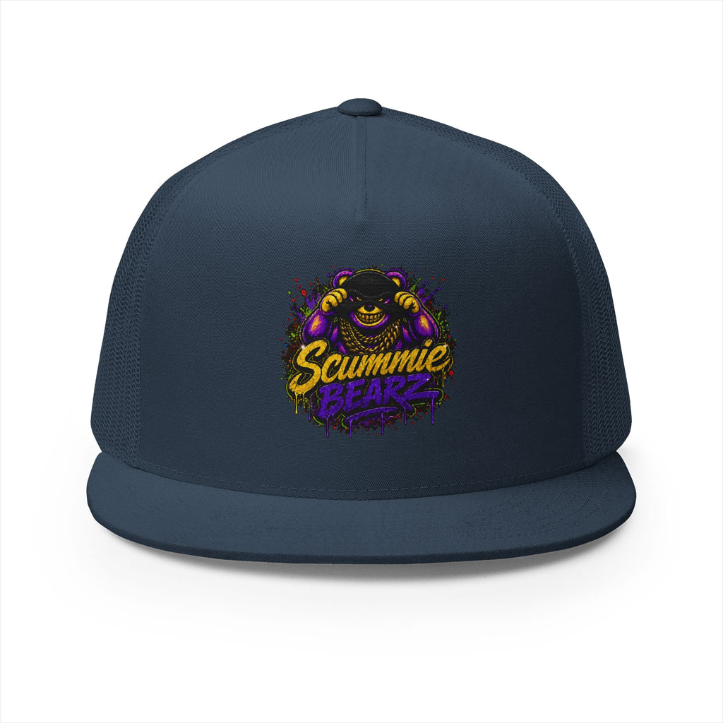 5 Panel Trucker Cap-GOLD/PURPLE MASK LOGO-SCUMMIEBEARZ™