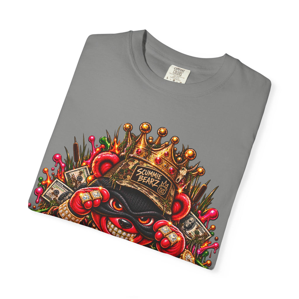 Unisex Garment-Dyed T-shirt-HILLBILLY cROWN MASK/GLOCK LOGO-SCUMMIEBEARZ™️