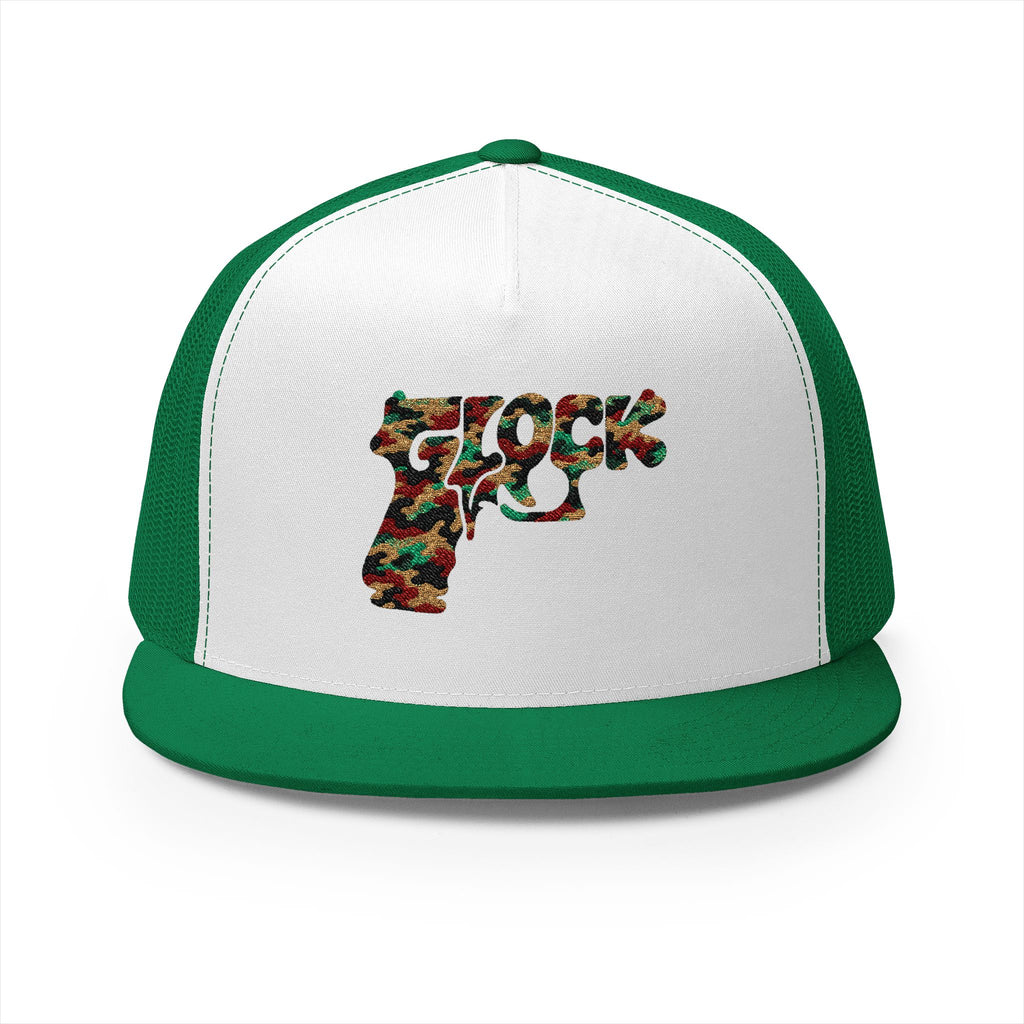 5 Panel Trucker Cap-CAMOUFLAGE GLOCK LOGO-SCUMMIEBEARZ™️