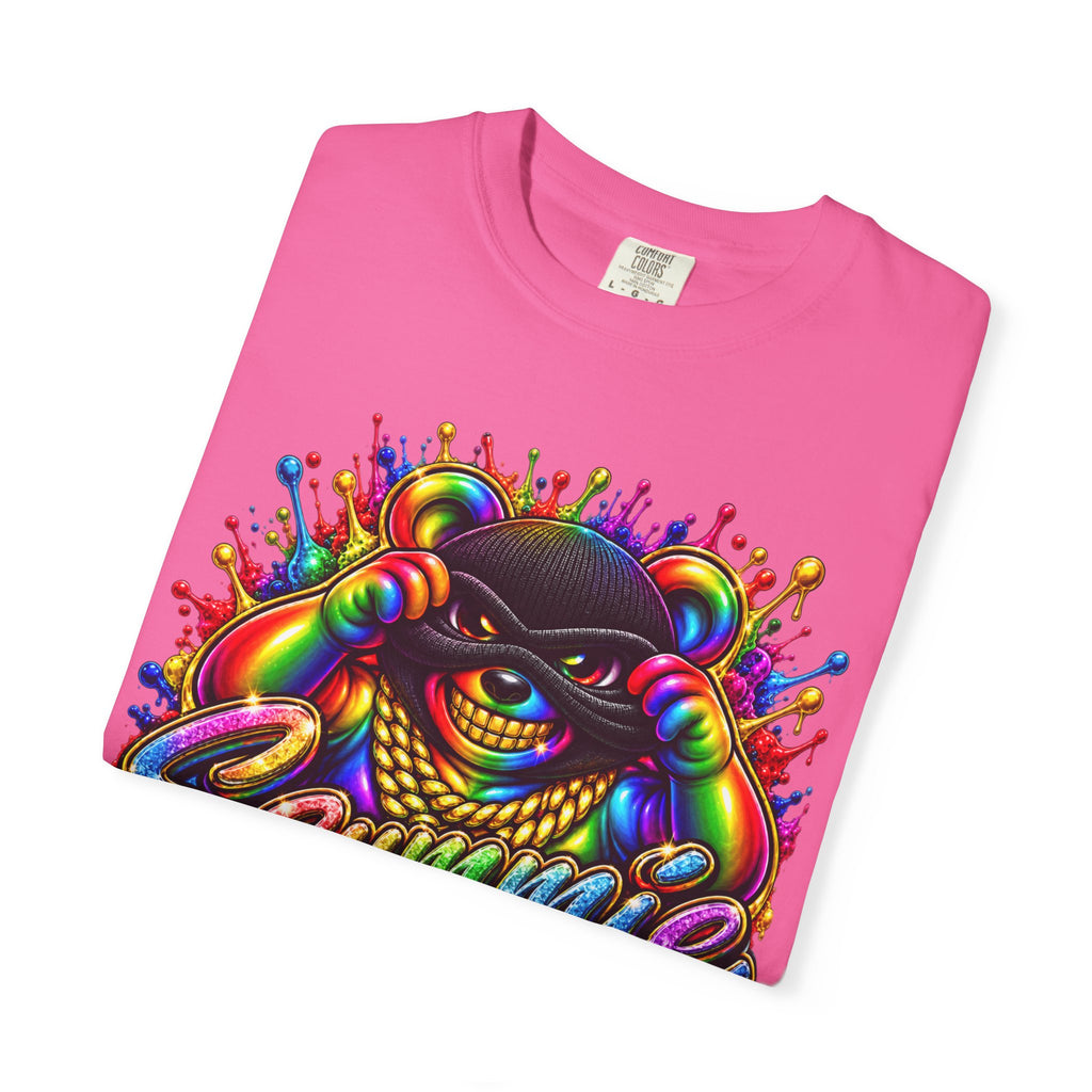 Unisex Garment-Dyed T-shirt-RAINBOW MASK LOGO GLOCK SB CROWN LOGO-SCUMMIEBEARZ™