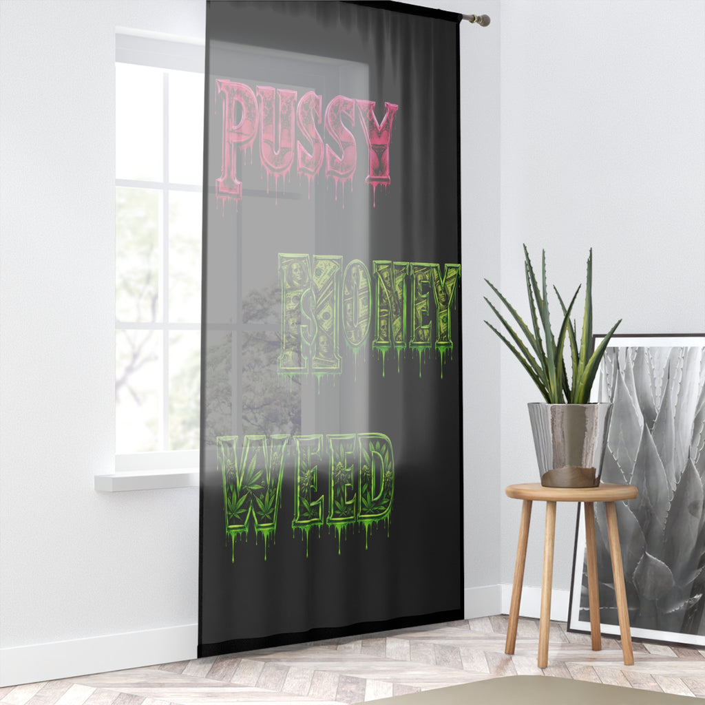 Window Curtain-Pussy Money Weed-SCUMMIEBEARZ™