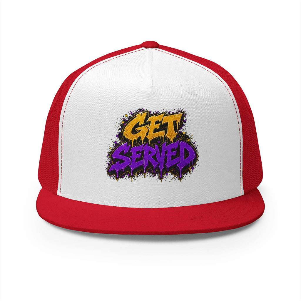 5 Panel Trucker Cap-GOLD/PURPLE GET SERVED-SCUMMIEBEARZ™