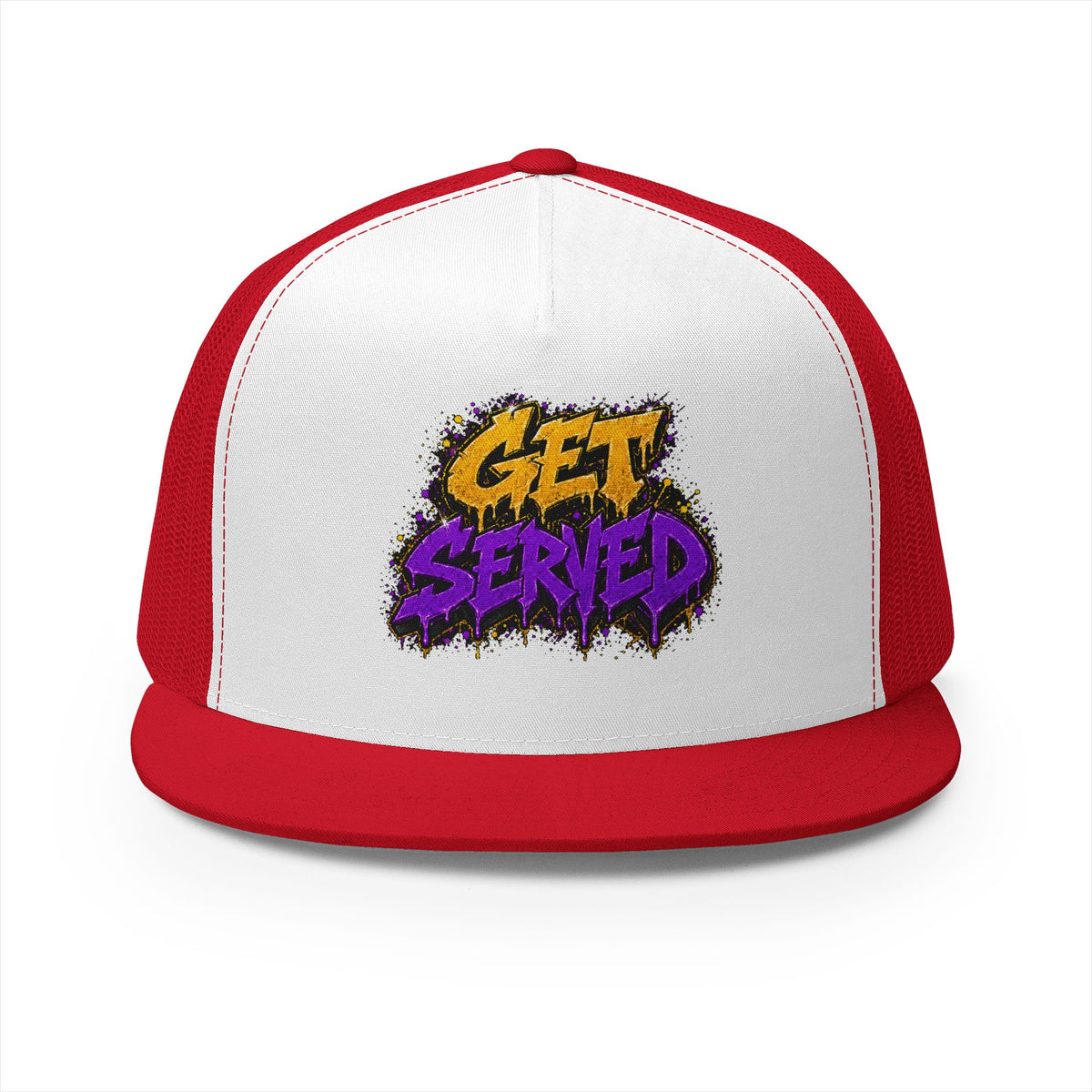 5 Panel Trucker Cap-GOLD/PURPLE GET SERVED-SCUMMIEBEARZ™