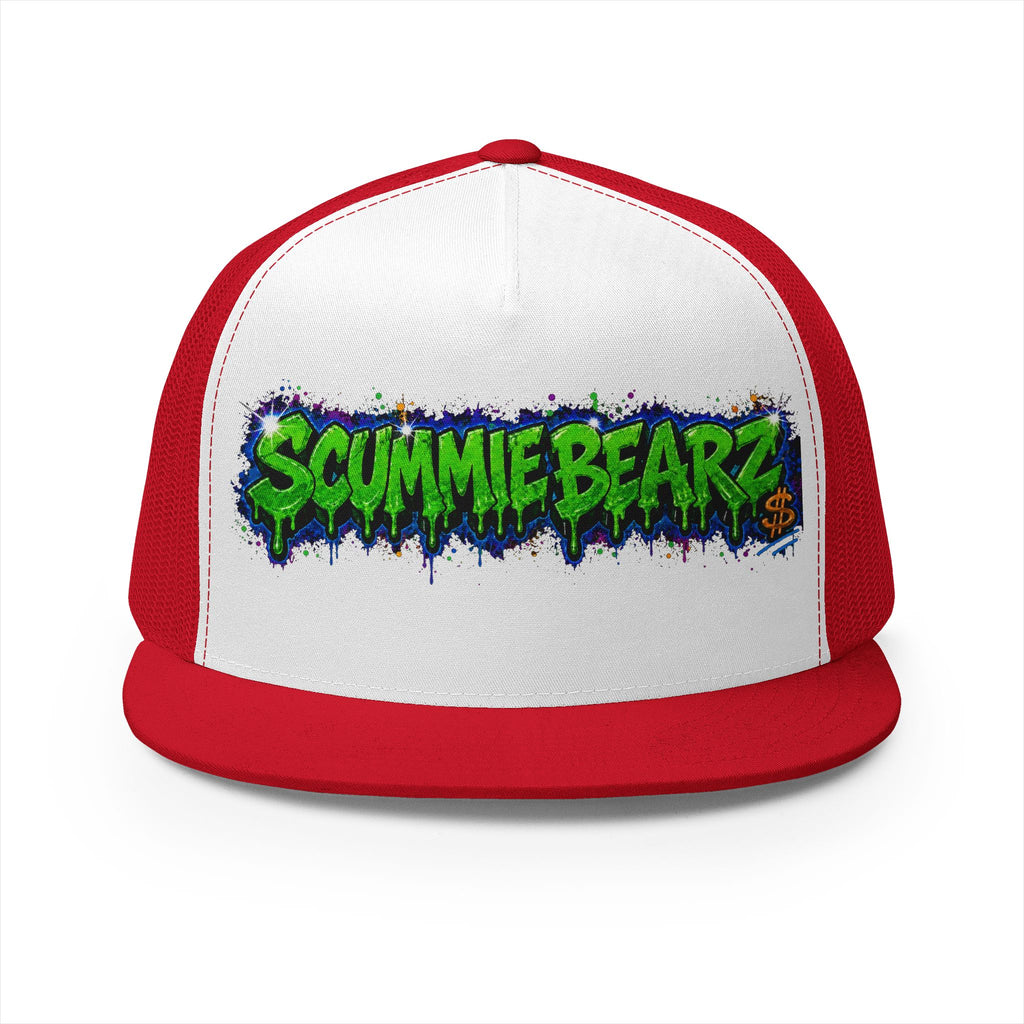 5 Panel Trucker Cap-GREEN/BLUE SCUMMIEBEARZ LOGO-SCUMMIEBEARZ™