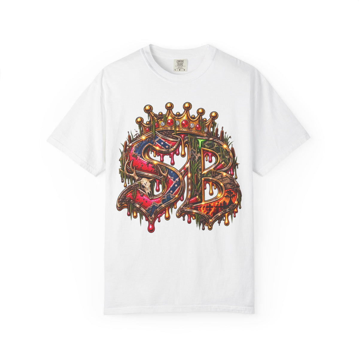 Unisex Garment-Dyed T-SHIRT-HILLBILLY GLOCK/SB CROWN LOGO-SCUMMIEBEARZ™