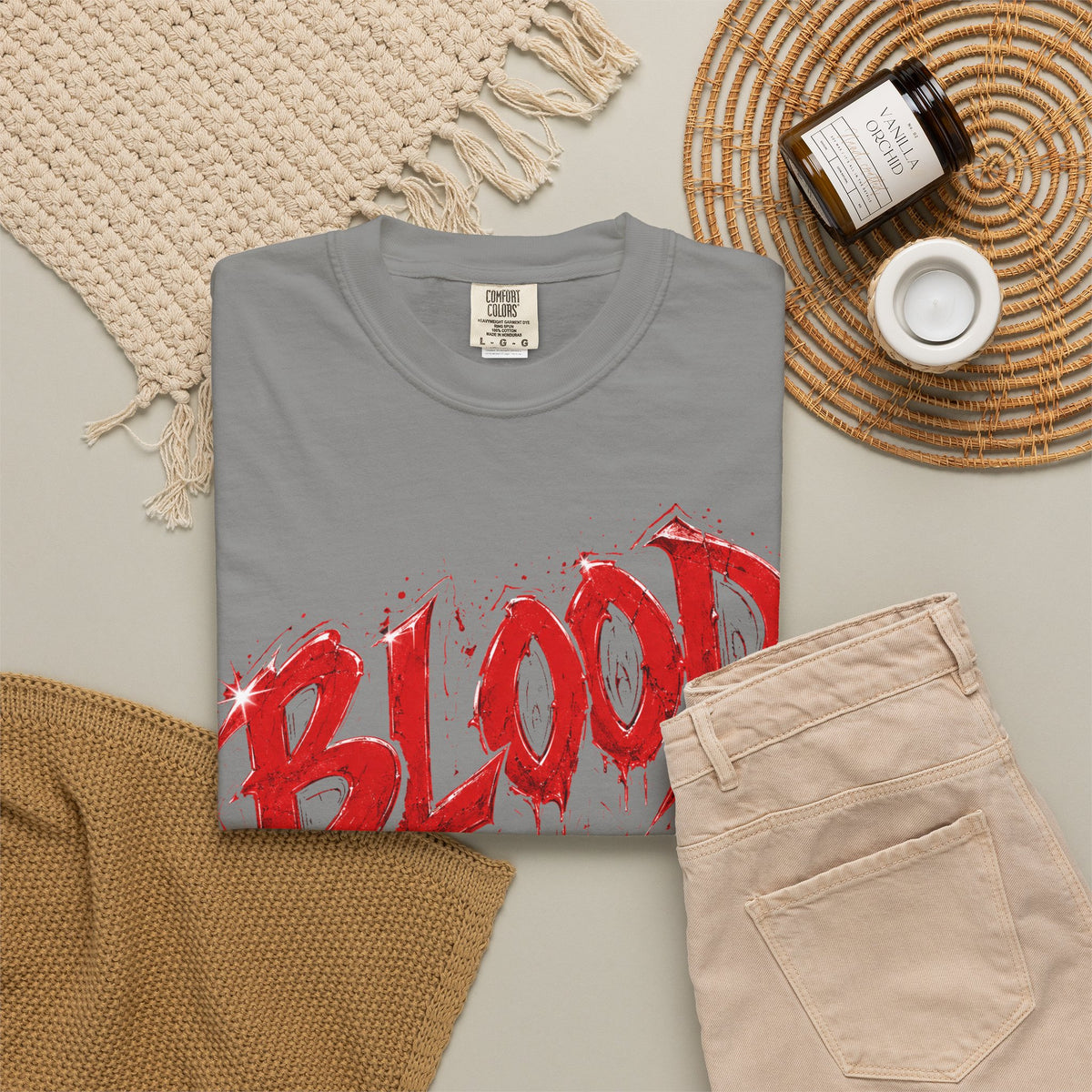 Unisex Garment-Dyed T-shirt-BLOOD MONEY\GLOCK\GANG GANG-SCUMMIEBEARZ™
