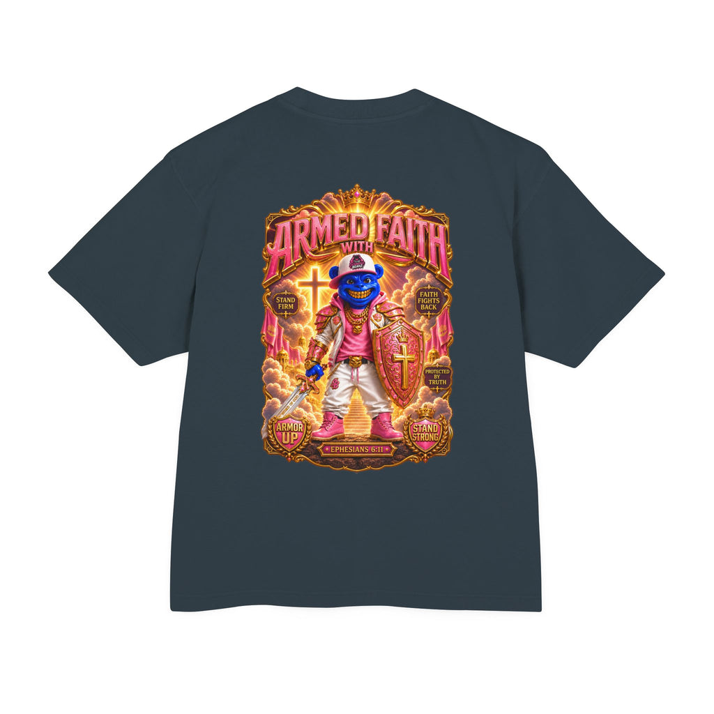 Unisex Urban Heavy Tee ARMORED FAITH™ | FAITH FIGHTS BACK CHRISTIAN STREETWEAR TEE-SCUMMIEBEARZ™️