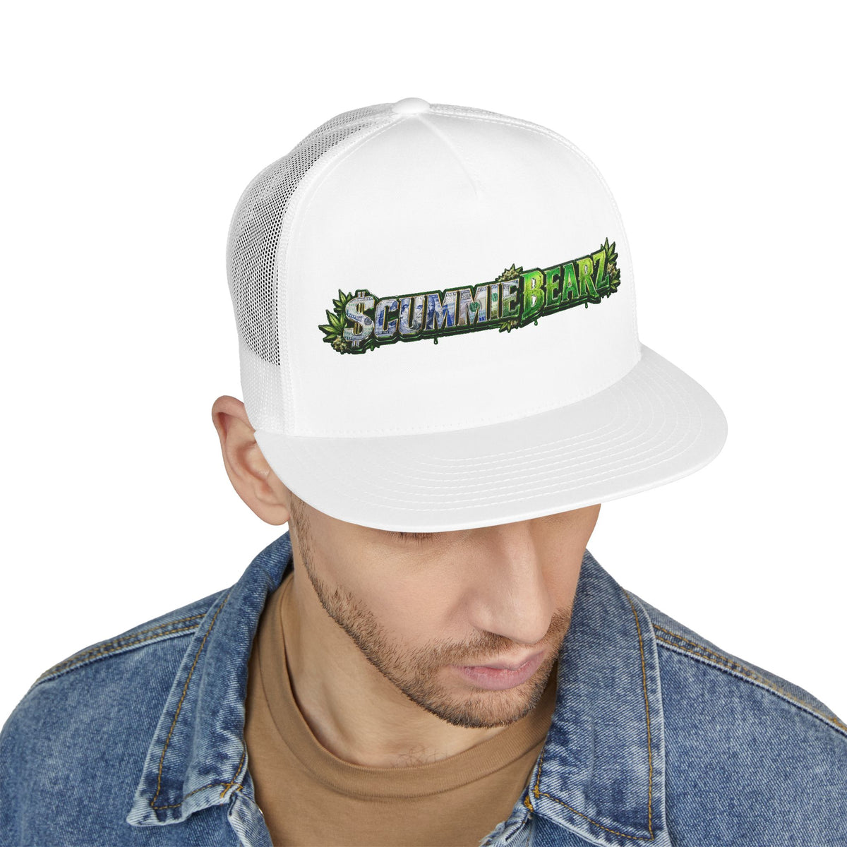 5 Panel Trucker Cap-WEED SCUMMIEBEARZ LOGO-SCUMMIEBEARZ™