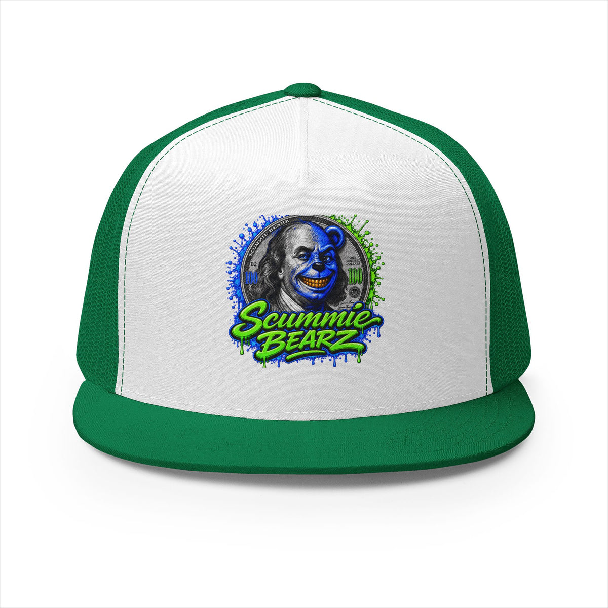 5 Panel Trucker Cap- BLUE BENJAMIN FRANKLIN-SCUMMIEBEARZ™️