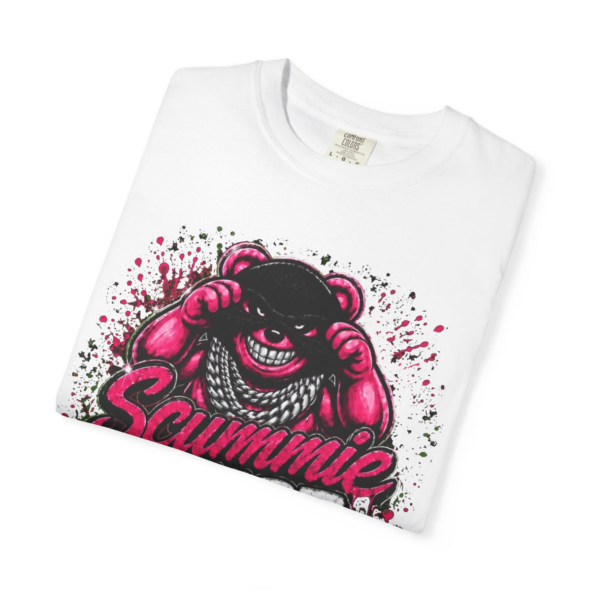 Unisex Garment-Dyed T-shirt-PINK MASK LOGO& IF YOU SLIP SHE WILL GRIP-SCUMMIEBEARZ™