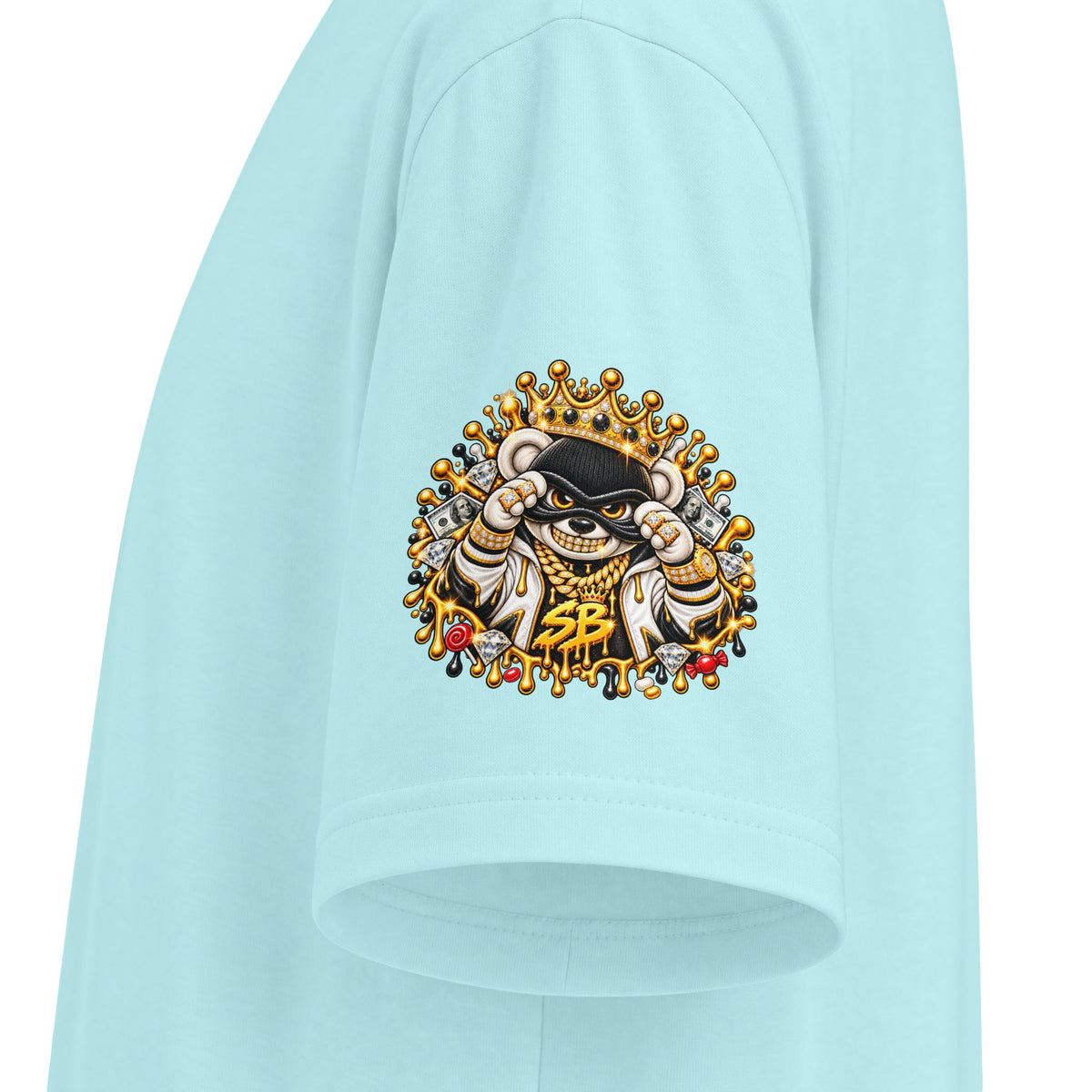 Like Stealing Candy from a Baby — White & Gold Edition | SCUMMIEBEARZ™ Shaka Wear Heavyweight Tee