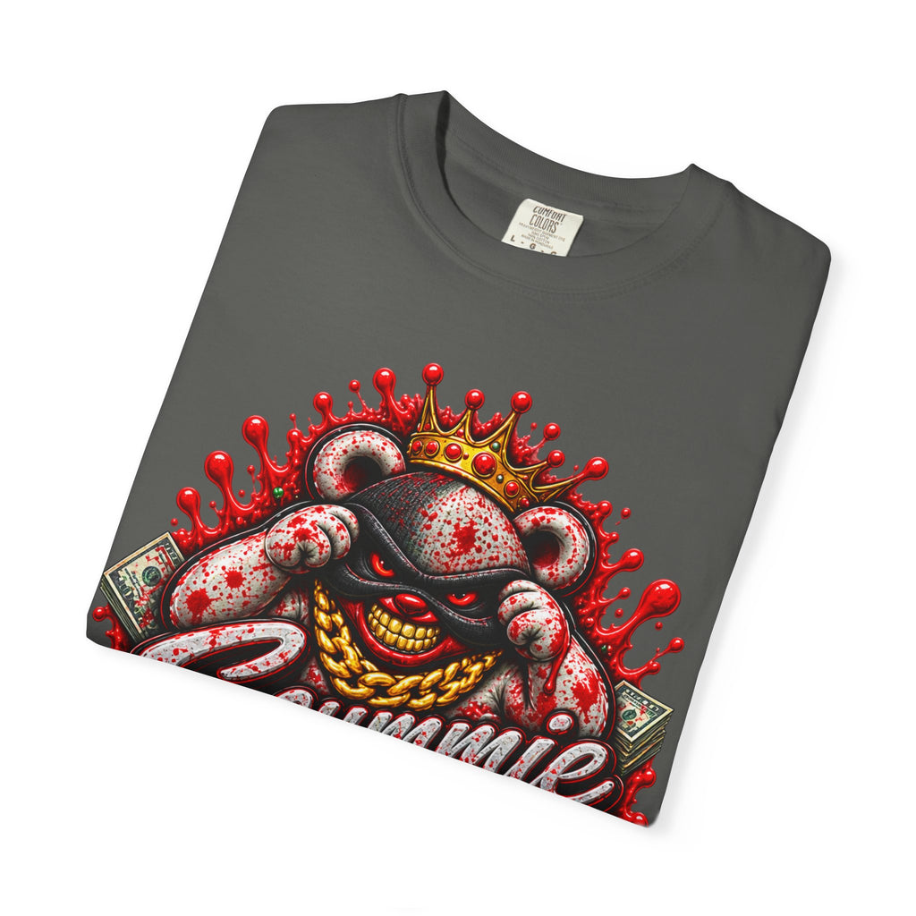 Unisex Garment-Dyed T-SHIRT-BLOOD MONEY GLOCK/SB LOGO/MASK LOGO-SCUMMIEBEARZ™