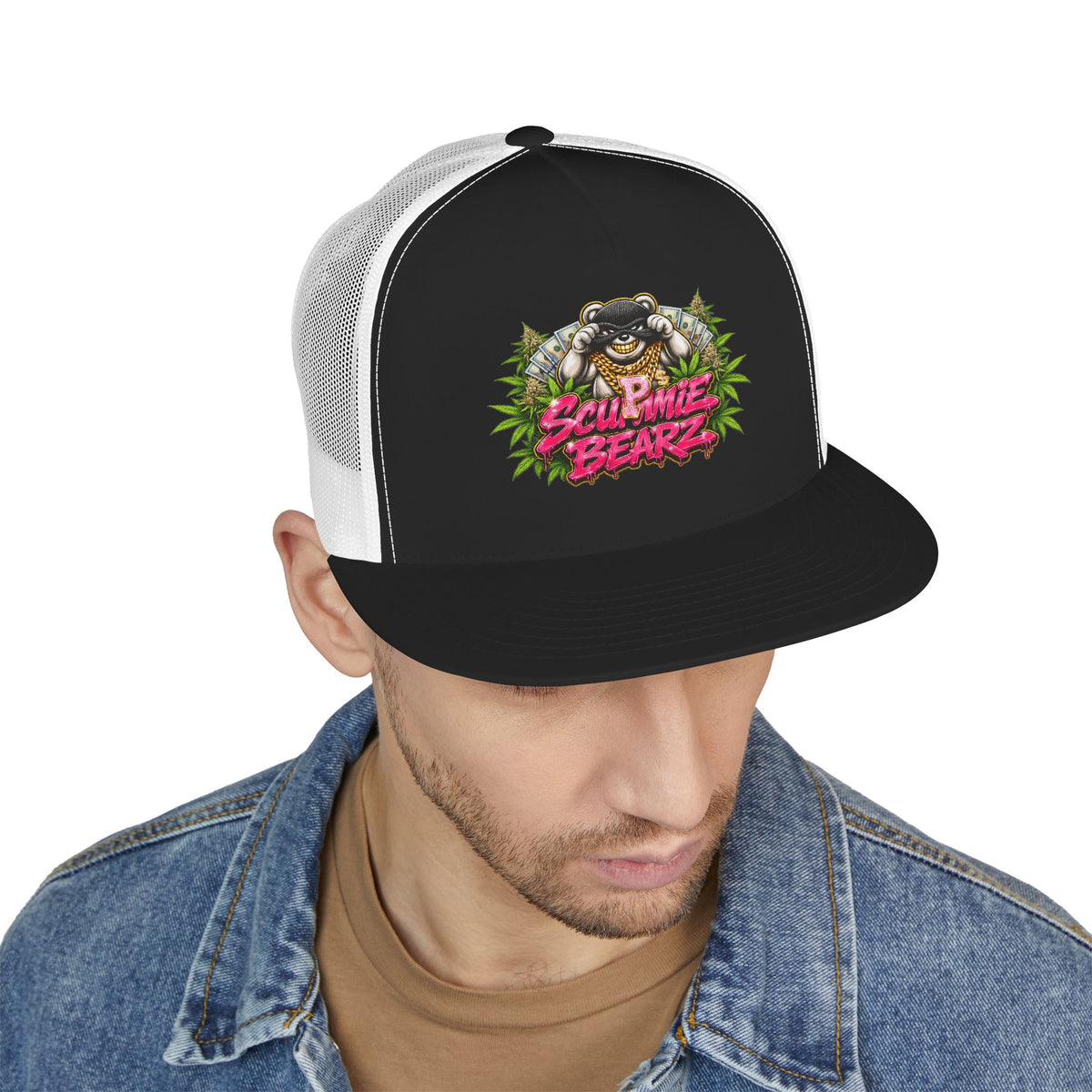 5 Panel Trucker Cap-WEED MASK LOGO-SCUMMIEBEARZ™