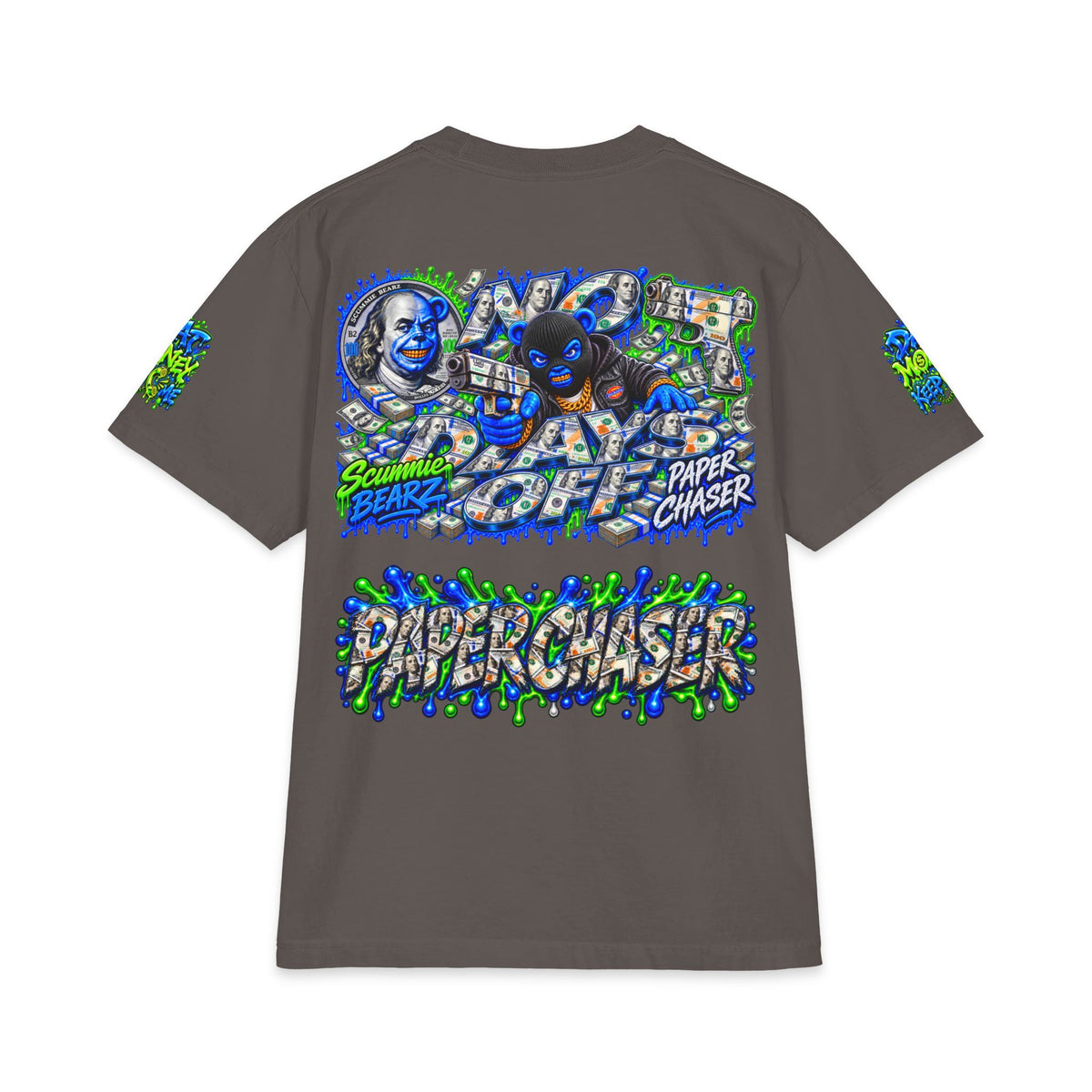 No Days Off Green Remix | SCUMMIEBEARZ™ Shaka Wear Heavyweight Tee