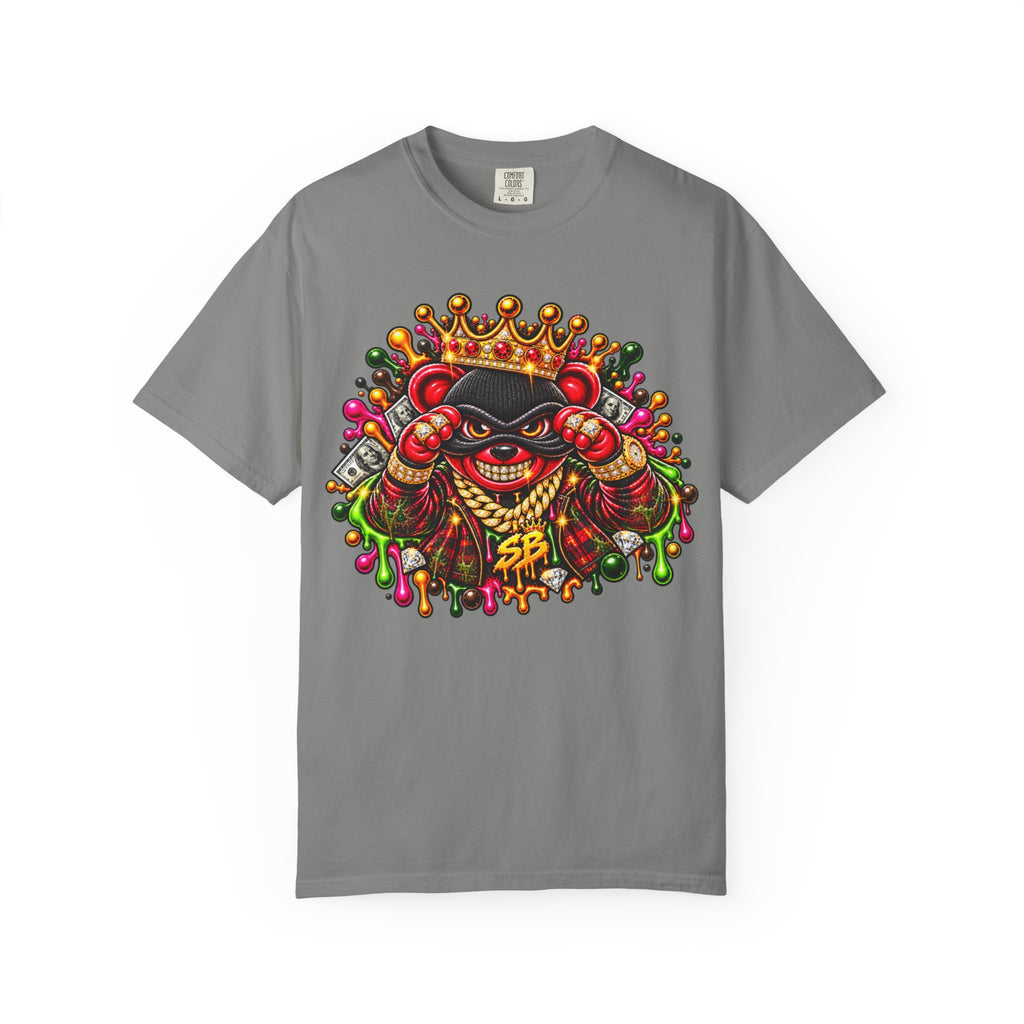 Unisex Garment-Dyed T-shirt-RED CROWN MASK LOGO MULTI COLOR GLOCK -SCUMMIEBEARZ™