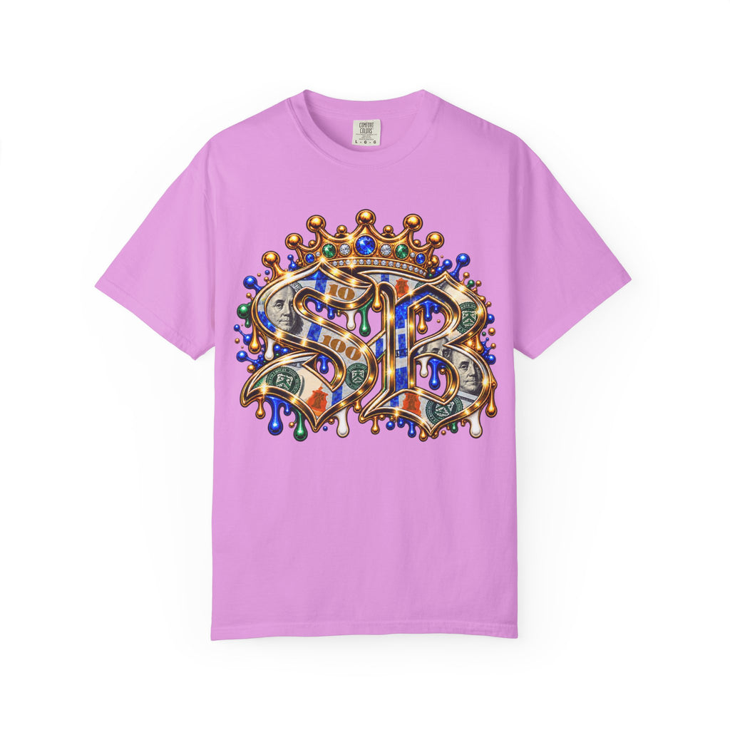 Unisex Garment-Dyed T-SHIRT-BLUE MONEY GLOCK/SB LOGO-SCUMMIEBEARZ™
