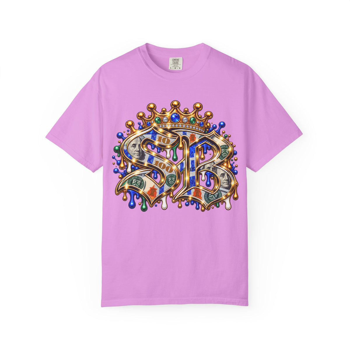 Unisex Garment-Dyed T-SHIRT-BLUE MONEY GLOCK/SB LOGO-SCUMMIEBEARZ™