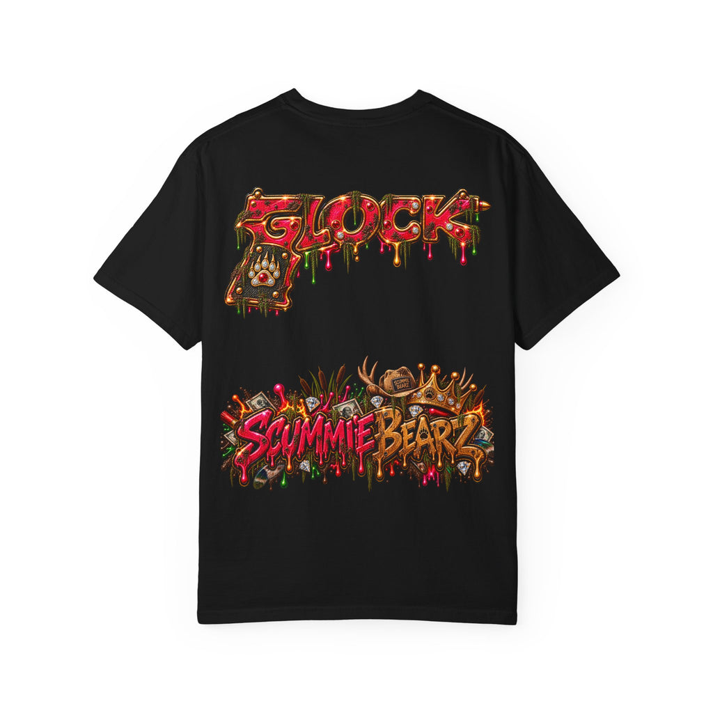 Unisex Garment-Dyed T-SHIRT-HILLBILLY GLOCK/SB CROWN LOGO-SCUMMIEBEARZ™