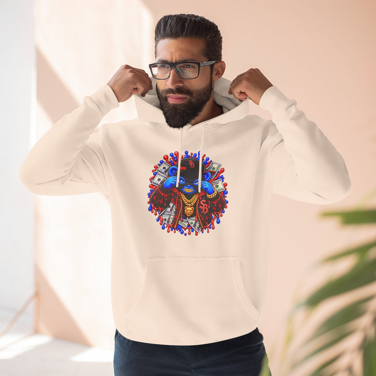 Three-Panel Fleece Hoodie-GET SERVED-SCUMMIEBEARZ™️