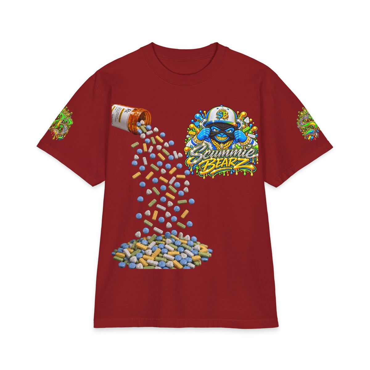 Unisex Max Heavyweight Short Sleeve-GET YOUR MIND RIGHT GREEN/BLUE REMIX-SCUMMIEBEARZ™️