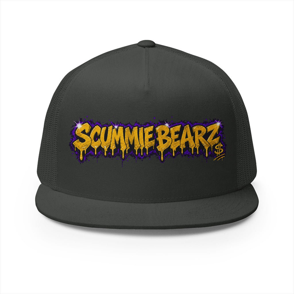 5 Panel Trucker Cap-GOLD/PURPLE SCUMMIEBEARZ LOGO-SCUMMIEBEARZ™
