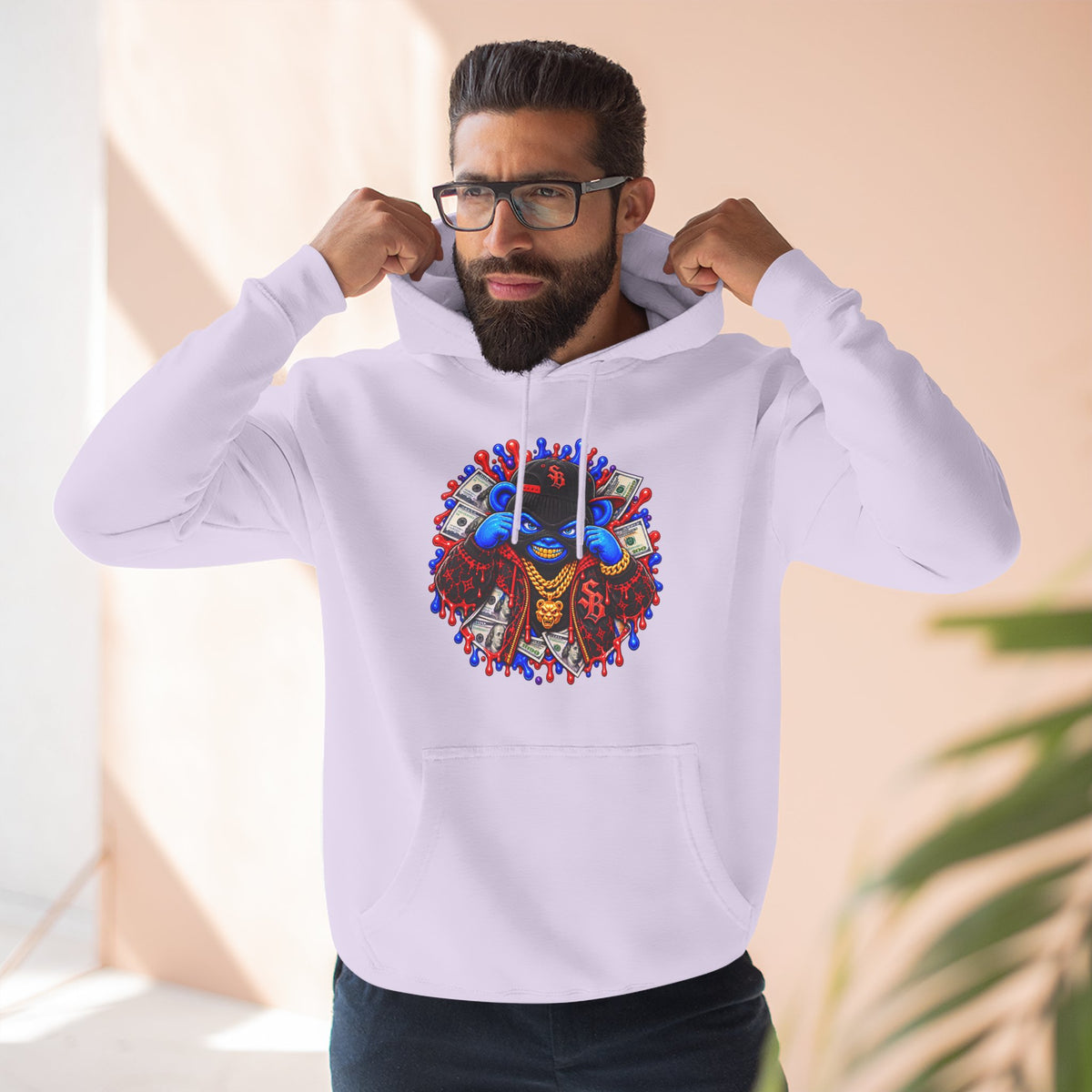 Three-Panel Fleece Hoodie-GET SERVED-SCUMMIEBEARZ™️