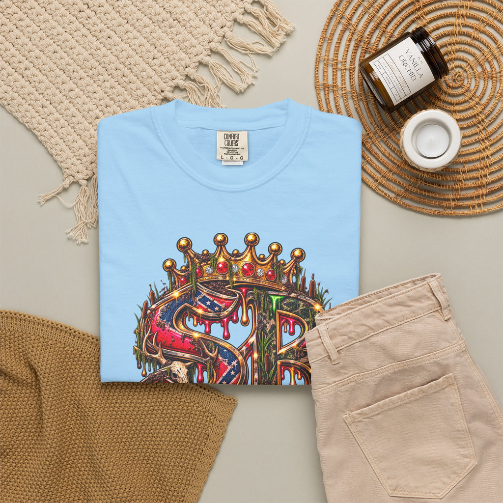 Unisex Garment-Dyed T-shirt-HILLBILLY CROWN SB LOGO HILLBILLY CASINO -SCUMMIEBEARZ™