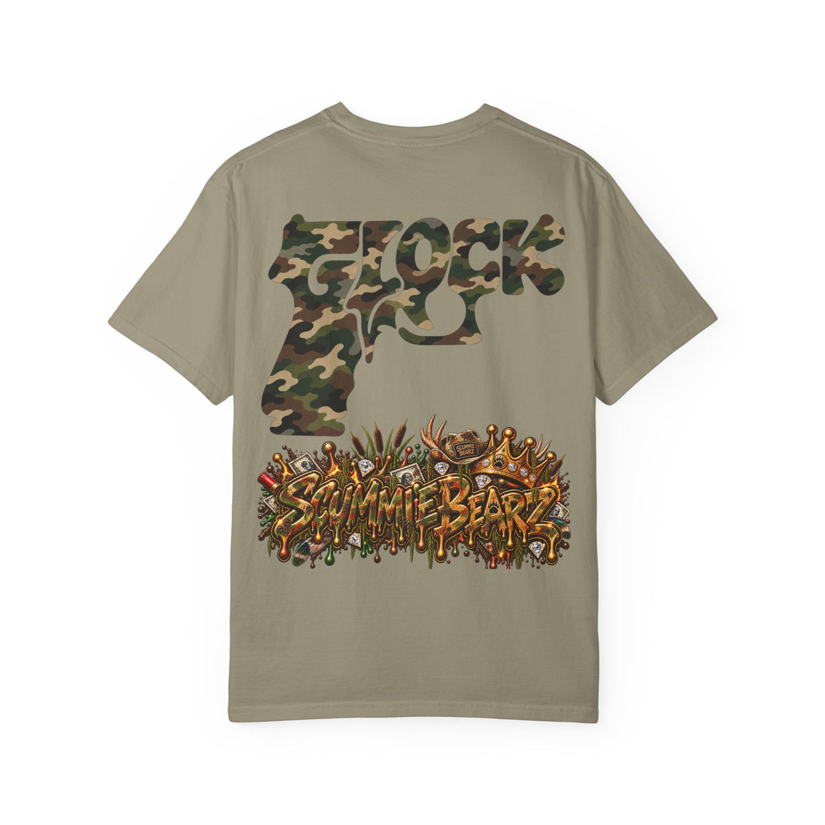 Unisex Garment-Dyed T-shirt-HILLBILLY CAMO GLOCK -SCUMMIEBEARZ™