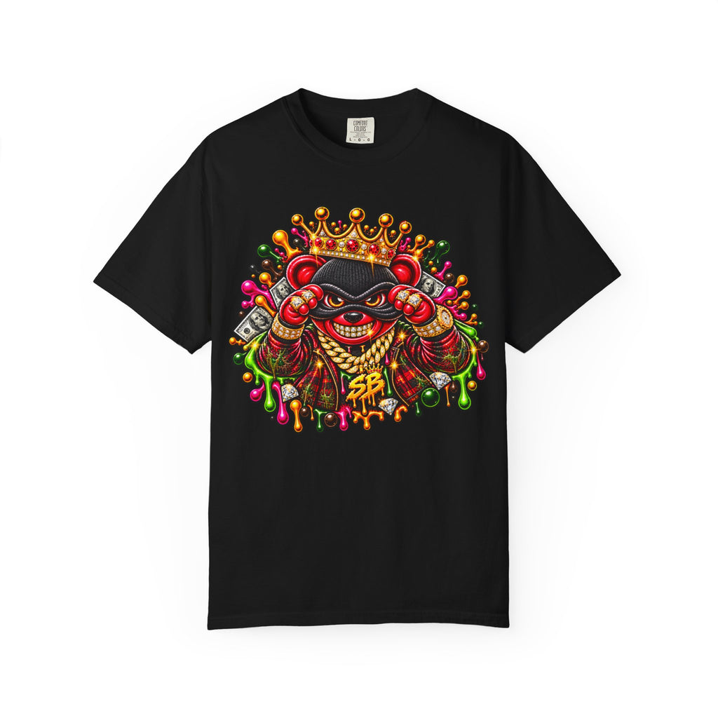 Unisex Garment-Dyed T-shirt-RED CROWN MASK LOGO MULTI COLOR GLOCK -SCUMMIEBEARZ™