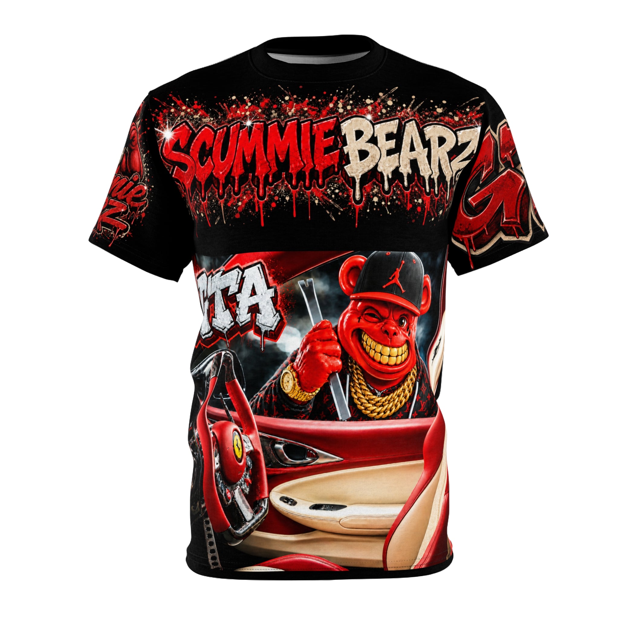 SCUMMIEBEARZ™ Found It, Floor It™ — GTA Collection Unisex Men's Streetwear AOP Tee