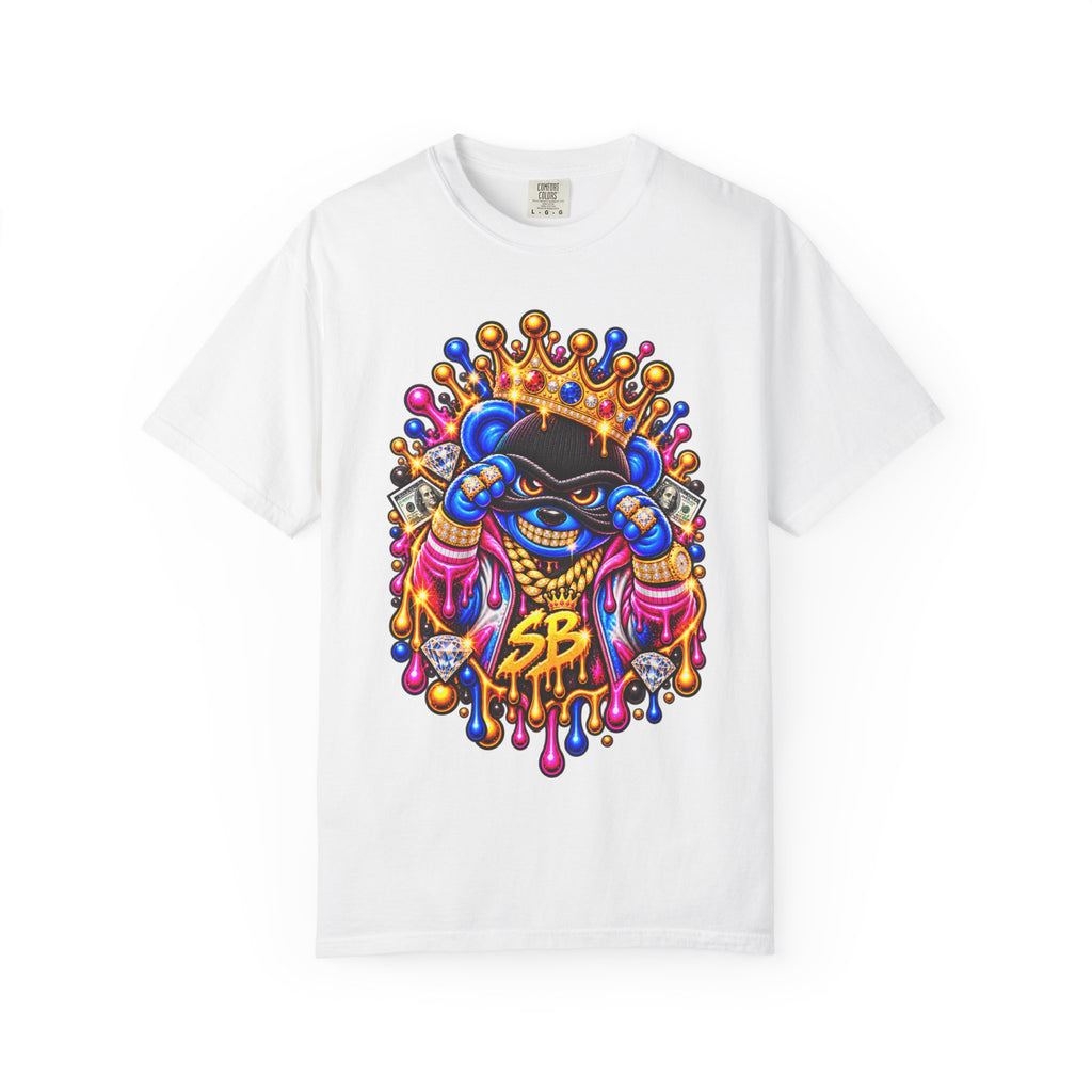Unisex Garment-Dyed T-shirt-MULTI COLOR CROWN MASK LOGO GLOCK -SCUMMIEBEARZ™