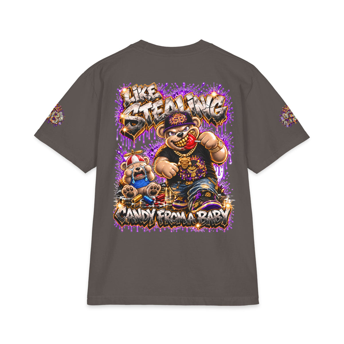 Like Stealing Candy From A Baby Purple Remix | SCUMMIEBEARZ™ Shaka Wear Heavyweight Tee
