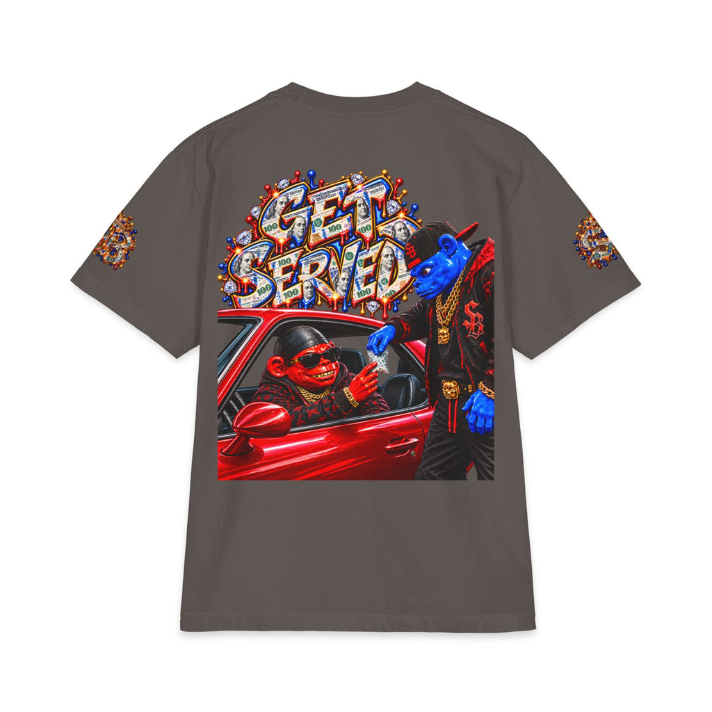 Get Served Red/Blue Remix | SCUMMIEBEARZ™ Shaka Wear Heavyweight Tee