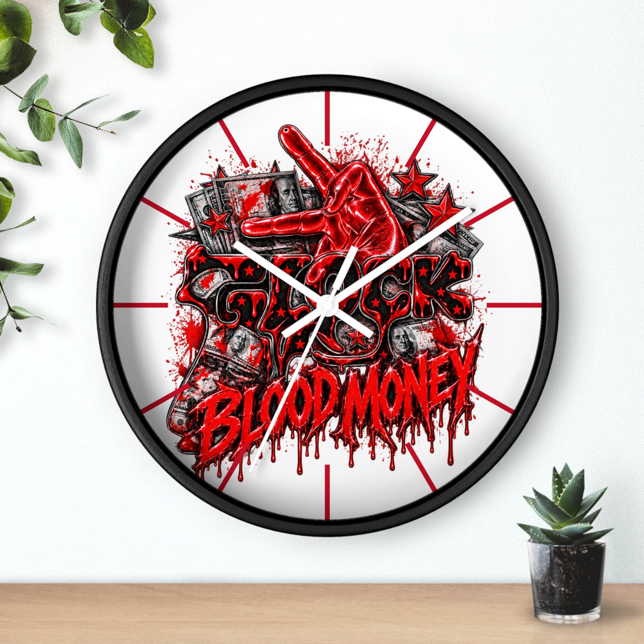 Wall Clock-Blood Money Glock-SCUMMIEBEARZ™️