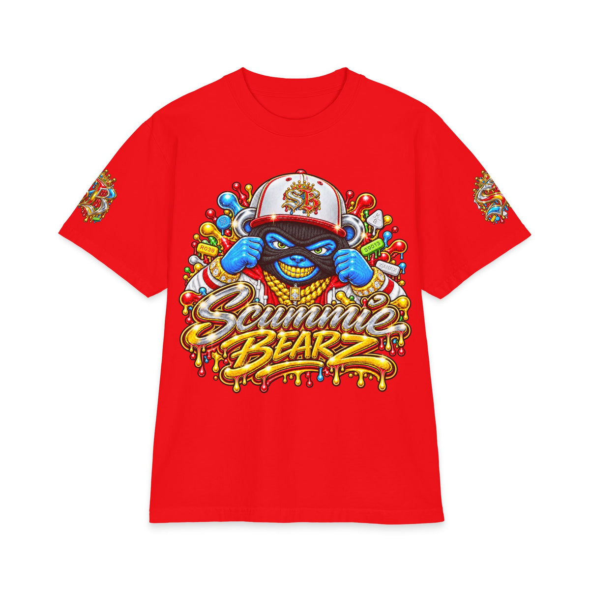 Unisex Max Heavyweight Short Sleeve-GET YOUR MIND RIGHT RED REMIX-SCUMMIEBEARZ™️