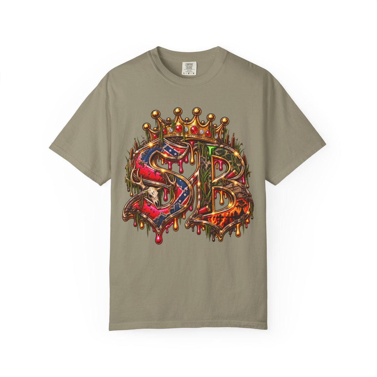 Unisex Garment-Dyed T-SHIRT-HILLBILLY GLOCK/SB CROWN LOGO-SCUMMIEBEARZ™