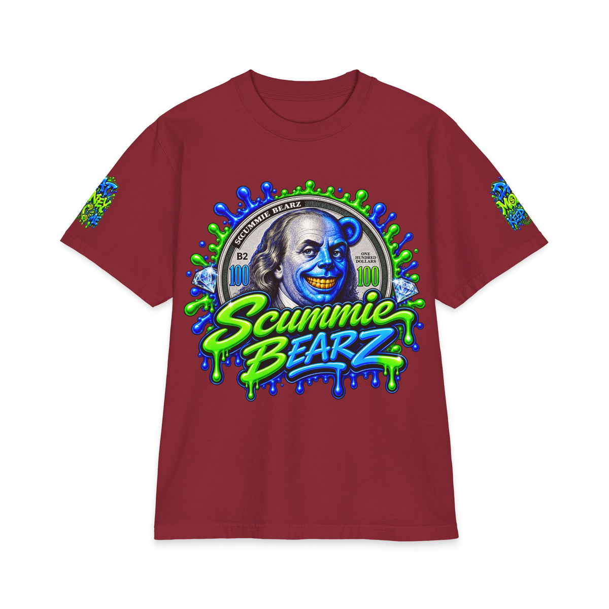 No Days Off Green Remix | SCUMMIEBEARZ™ Shaka Wear Heavyweight Tee