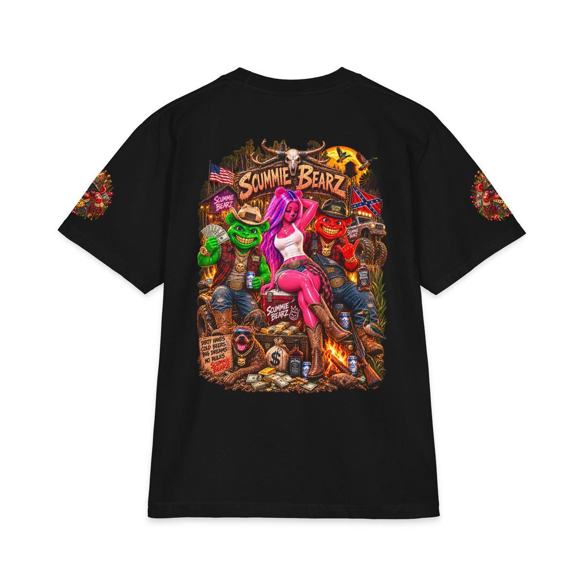 Boots, Booze, And Bad Company | SCUMMIEBEARZ™ Shaka Wear Heavyweight Tee