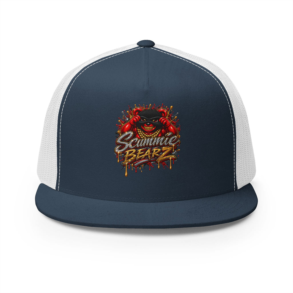 5 Panel Trucker Cap-RED/GOLD MASK LOGO-SCUMMIEBEARZ™