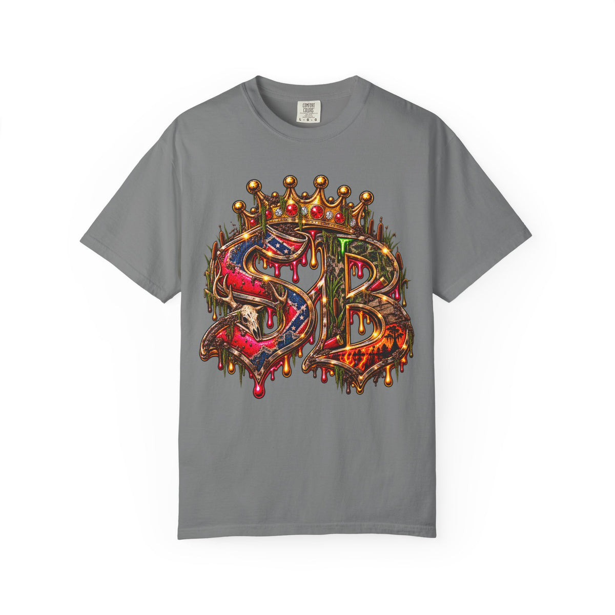 Unisex Garment-Dyed T-SHIRT-HILLBILLY GLOCK/SB CROWN LOGO-SCUMMIEBEARZ™