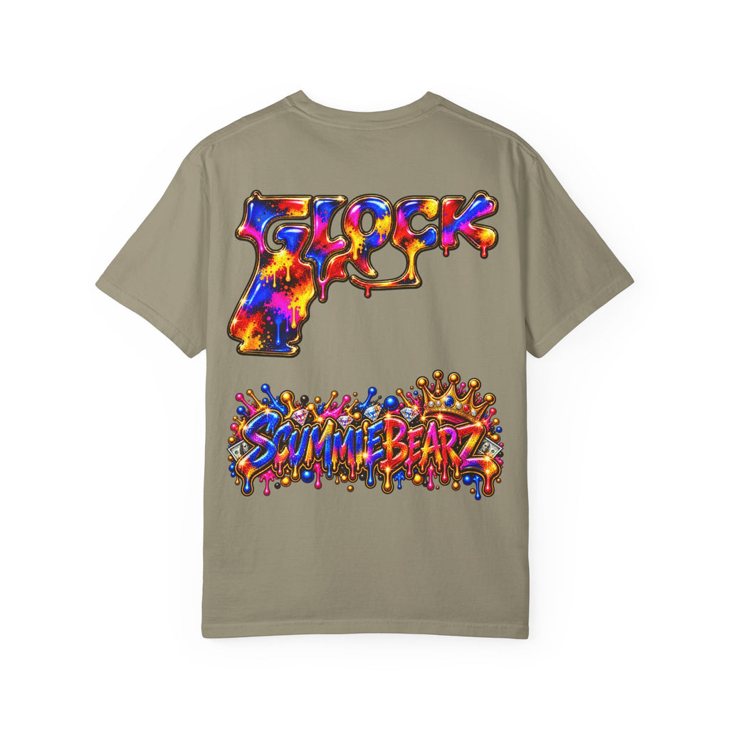 Unisex Garment-Dyed T-shirt-MULTI COLOR CROWN MASK LOGO GLOCK -SCUMMIEBEARZ™