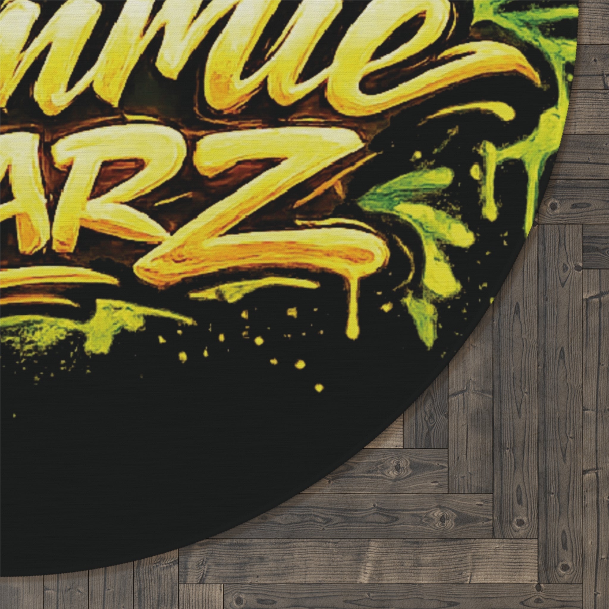 SCUMMIEBEARZ🟢 Green Logo Round Rug