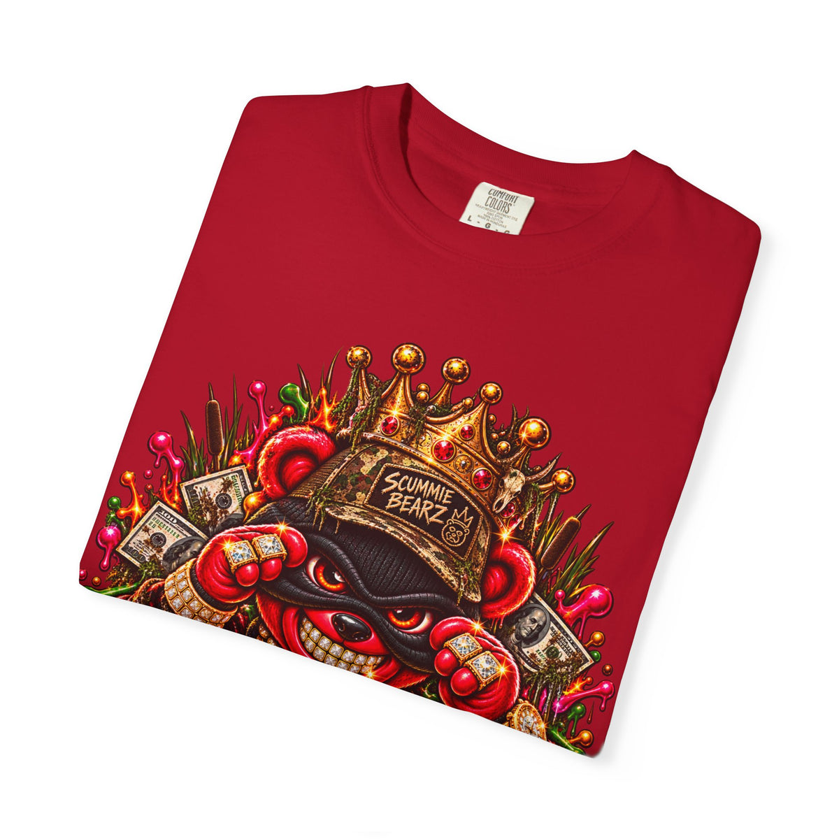 Unisex Garment-Dyed T-shirt-HILLBILLY cROWN MASK/GLOCK LOGO-SCUMMIEBEARZ™️