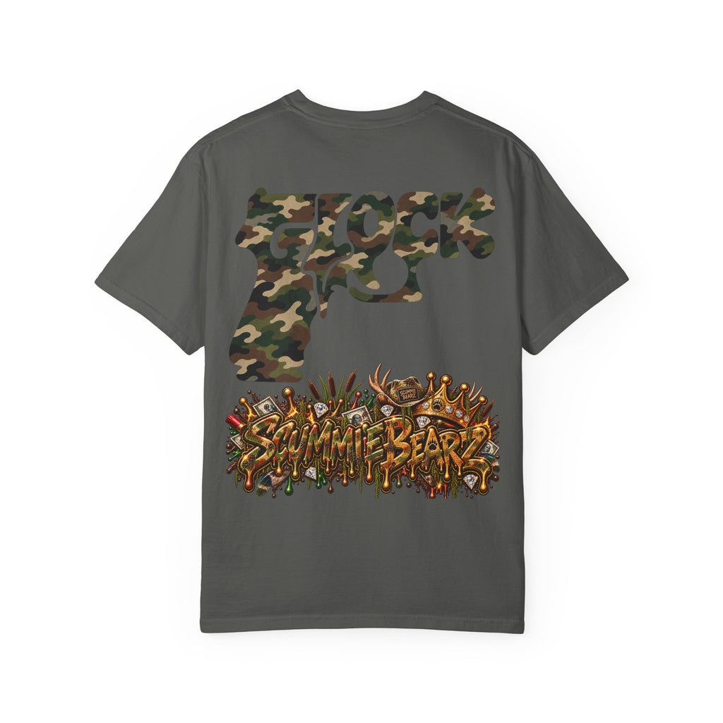 Unisex Garment-Dyed T-shirt-HILLBILLY CAMO GLOCK -SCUMMIEBEARZ™