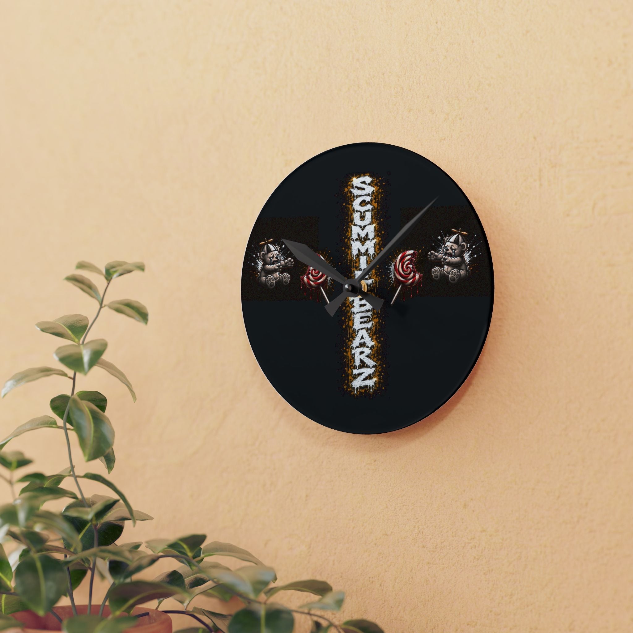 Acrylic Wall Clock-Baby Scummie Bearz